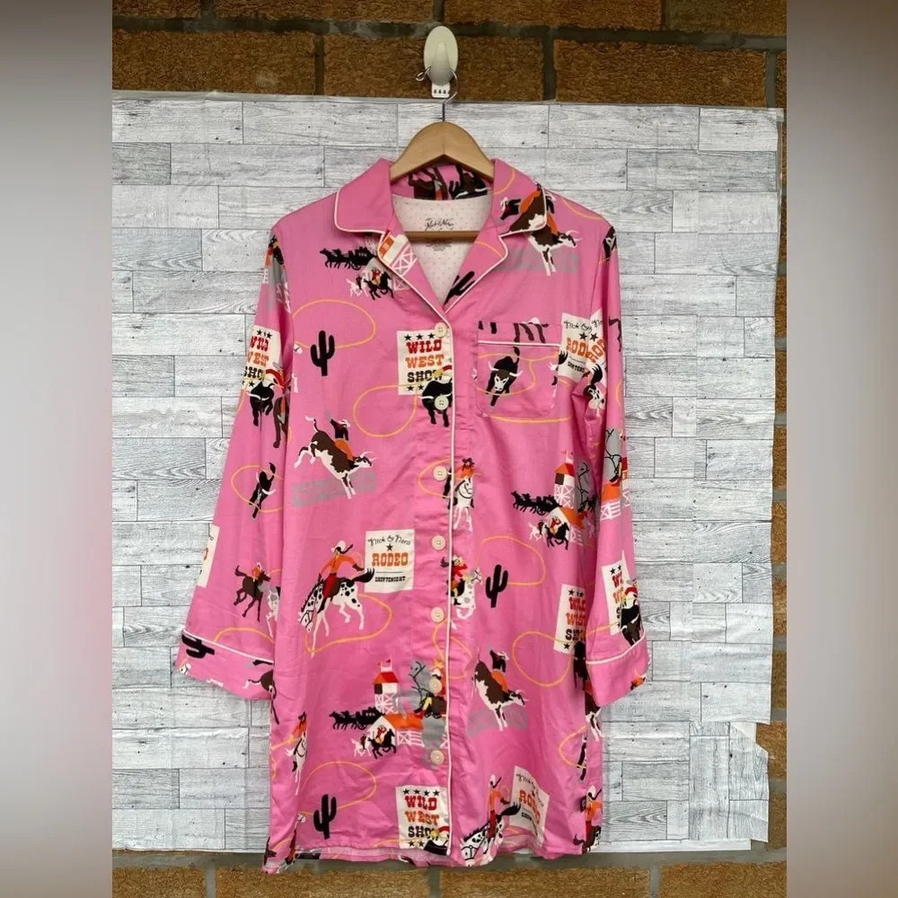 Nick & Nora Rodeo Night Show Night Shirt Small